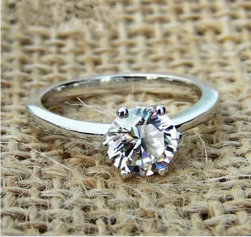 Дизайн прекрасный Мистик Стиль 1 карат Обручение Настоящее Прекрасный diamond Для женщин обручальное кольцо себе подарок для девочки
