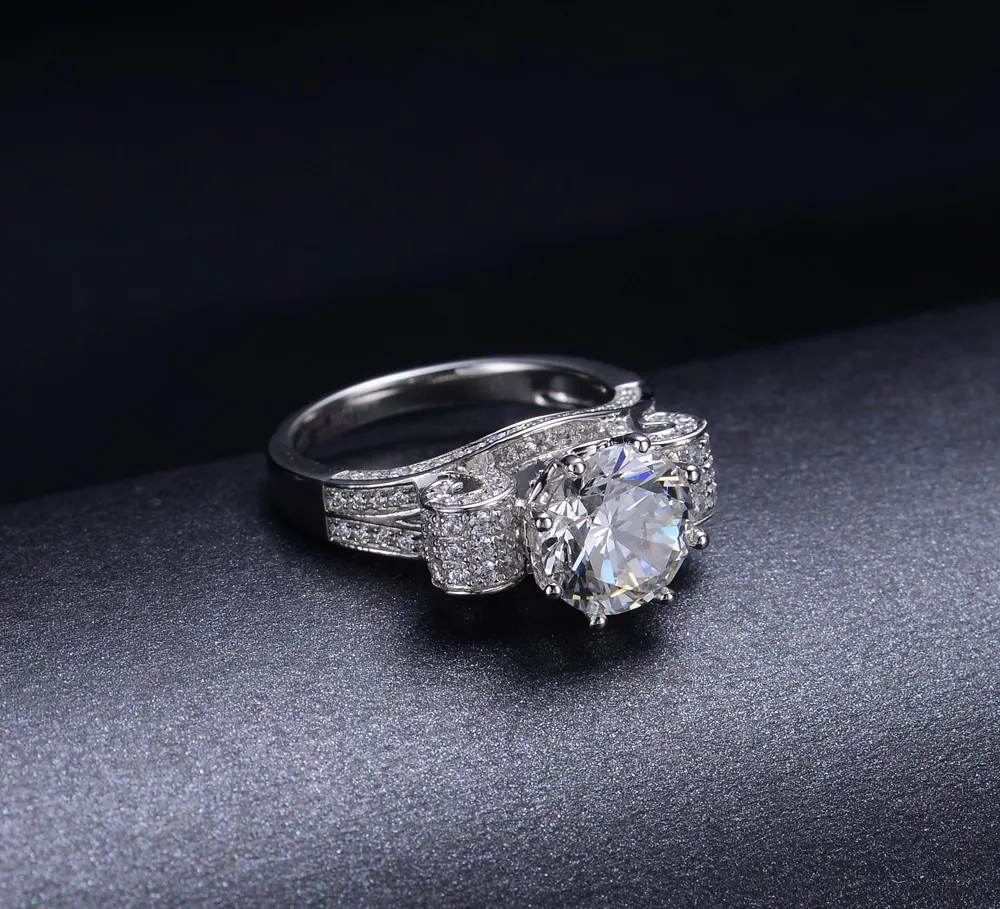 Королевский дизайнер 3Ct классические Stlye алмазные полосы для женщин Изысканные оригинальные украшения 925 серебро женское кольцо