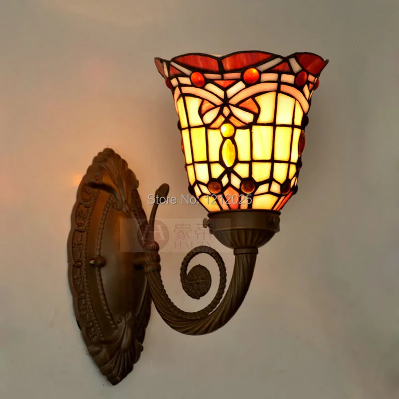 Antique Tiffany Style Baroque Wall Lamp Stained Gl Sconce Tw185 3 2