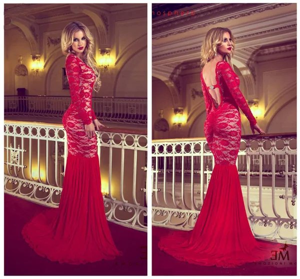 Vestidos formales Кружева Спинки Совок Русалка Пром арабский шифоновый с длинным рукавом мужской костюм платье