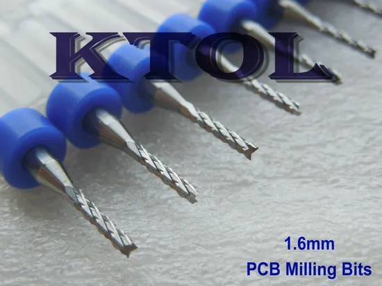 3.175x1.6 мм PCB Инструменты, импортированных Вольфрам Сталь твердосплавные фрезы Резаки для SIM-карт, концом ЧПУ PCB биты для чистой Резка cu, плесень