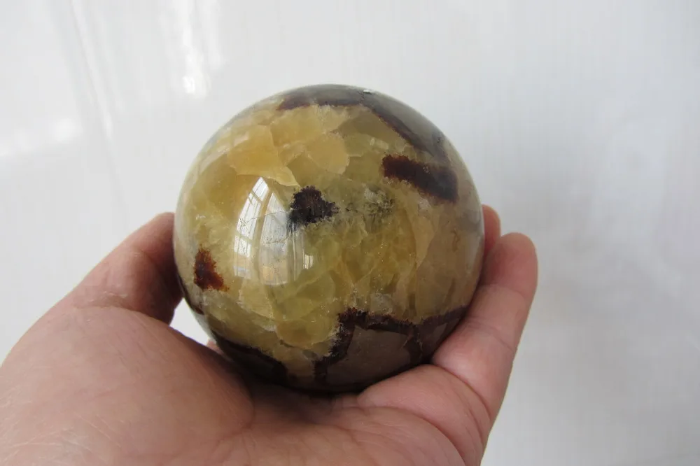 86 мм Природный septarian каменного дракона кварцевый кристалл сфера ископаемые Бал Мадагаскар
