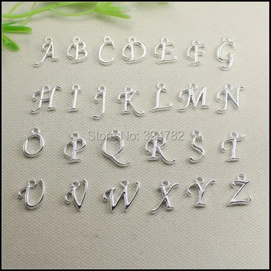 260 шт посеребренные металлические буквы алфавита/A-Z подвески-буквы Европейские Бусины Подходят для браслета/ожерелья ювелирные изделия