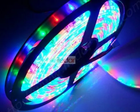 5 м/лот SMD 5050 Водонепроницаемый led rgb dc12v 5 м/roll 60leds/M 14.4 Вт/m10mm гибкая Xmas свет строки