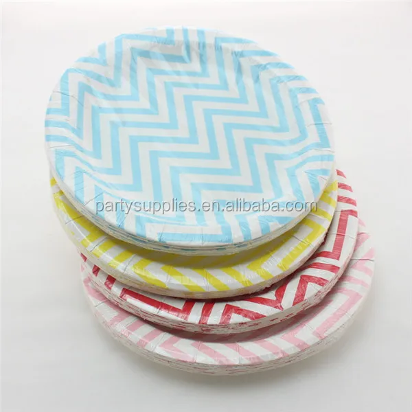 02 Round Chevron Paper Plate 