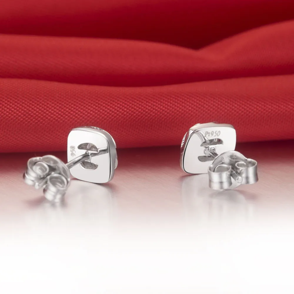 0.3Ct Изысканный круглый вырез Сертифицированный NSCD милые серьги-гвоздики с бриллиантами 925 серебро Сережка с платиновым покрытыем подарок Girfriend