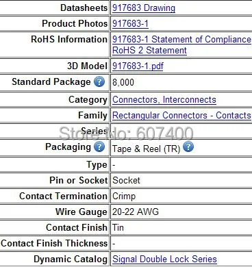 917683-1 CONN разъем 20-22AWG Олово обжимные клеммы Разъемы терминалы новые и оригинальные части