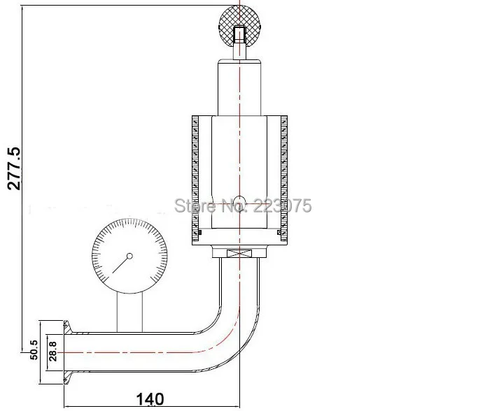1-1/" SS304 санитарно безопасный воздушный клапан DN32 с манометром