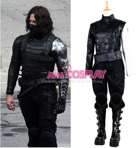 Captain America2 Winter Soldier Bucky Barnes Cosplay Costume Outfit COS Tailored