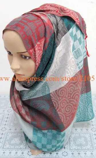 Fd035 г., мусульманские higabs softy 180*70 см большой чек мусульманский шарф