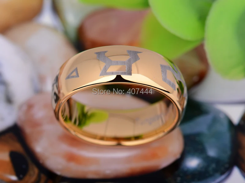 Бесплатная доставка YGK JEWELRY Лидер продаж 8 мм Новый золотой купол Звездные Врата ворота адрес Новый Вольфрам обручальное кольцо из карбида