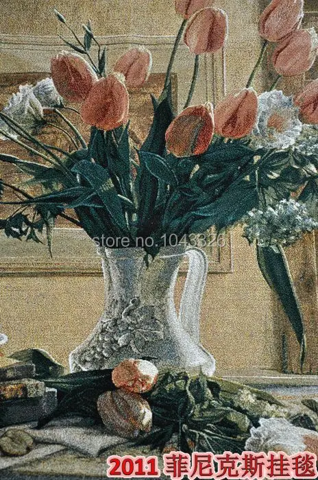 Aubusson 134*104 см пейзаж тюльпан антикварная мебель средневековое панно настенные картины для гостиной гобелен настенный