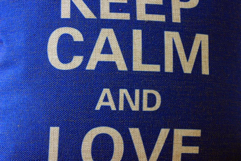 Keep Calm and love Семья Лен Чехлы для подушек/Подушки Детские чехол/декоративное Подушки 45cx45cm