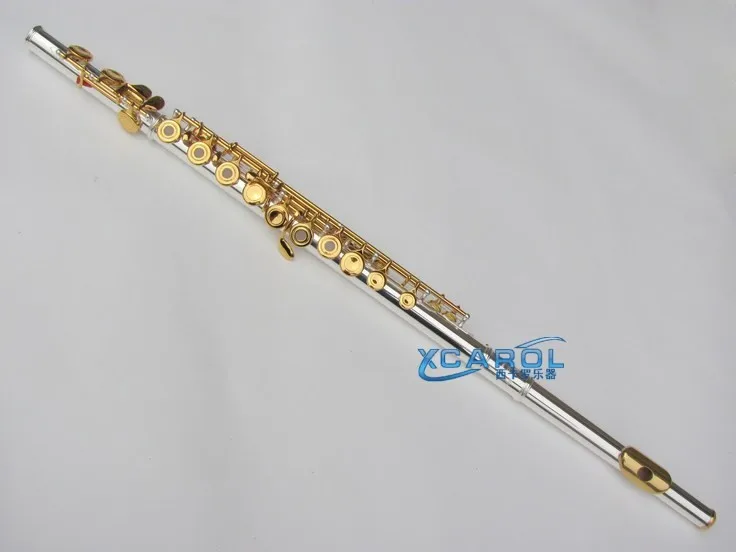 Расширенный 16 открытый Флейта с отверстиями C Ключ+ E золотые пластины ключи с серебряной пластиной корпус