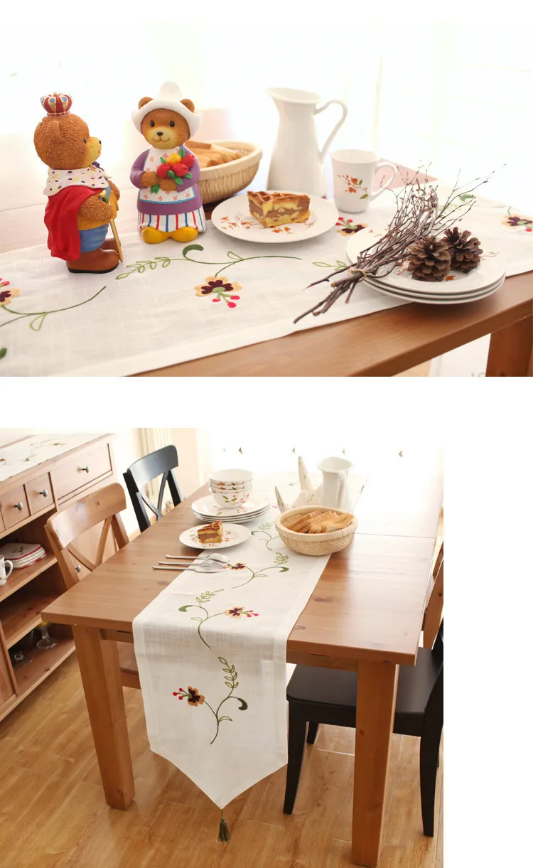 Стол бегун обеденный стол флаг Placemat Вышивка Ткань 260*40 см