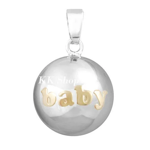 Baby Shower гармония бола Цепочки и ожерелья прекрасный ребенок Медь металла Беременность кулон Воск Цепочки и ожерелья ангел абонент N14NB165