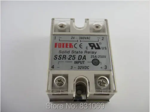 10 шт./лот твердотельные реле SSR-25DA 25A 3-32VDC/24-380VAC