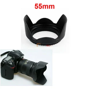 2 шт. 55 мм лепестковая бленда для объектива Alpha canon nikon sony A35 A37 A55 A57 A65 Rebel T1i T2i T3i Minolta Olympus и т. д