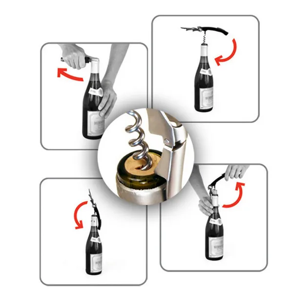 5 шт. новинка 2 в 1 открывалка для бутылок с штопор для открывания вина и открывалка для бутылок из нержавеющей стали
