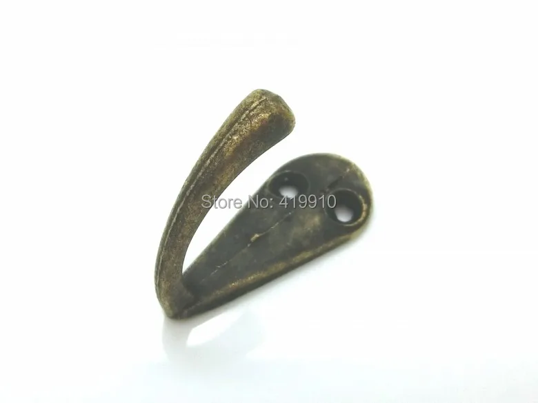 shipping-20pcs бронзовый тон металлический крючок сумка одежда висит 2 отверстия крючок одинарный 33x14 мм J1266