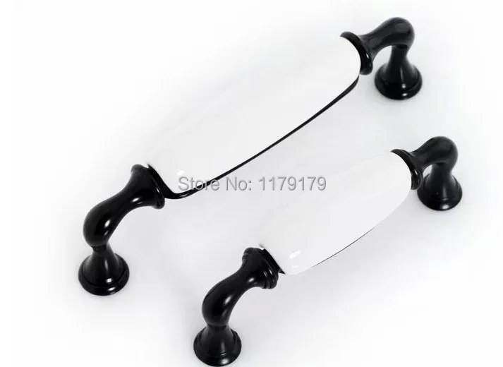 96 мм современная простая фурнитура Ручка белая керамическая для шкафа с выдвижными ящиками для кухонного шкафа Ручка тяга черный комод двери шкафа ручки