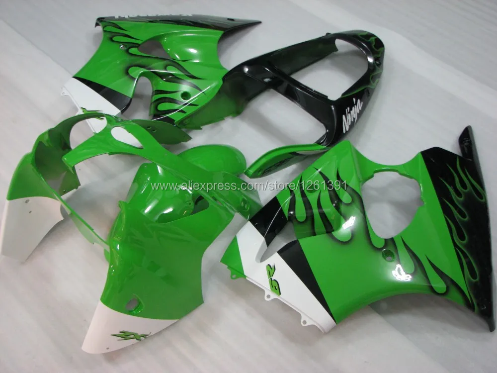 Цвета: зеленый, черный Пламя Обтекатели для ZX 6R 636 00 01 02 ZX-6R 636 ZX6R 2000 2001 2002 ZX 6R 00 01 02 комплект обтекателей zy711