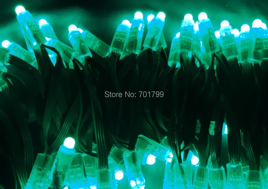 Зеленый провод IP68 DC12V вход 12 мм сквозное отверстие LED RGB дампа узел; 100 шт. строку; С 13.5 мм 4 core черный косичка на обоих концах