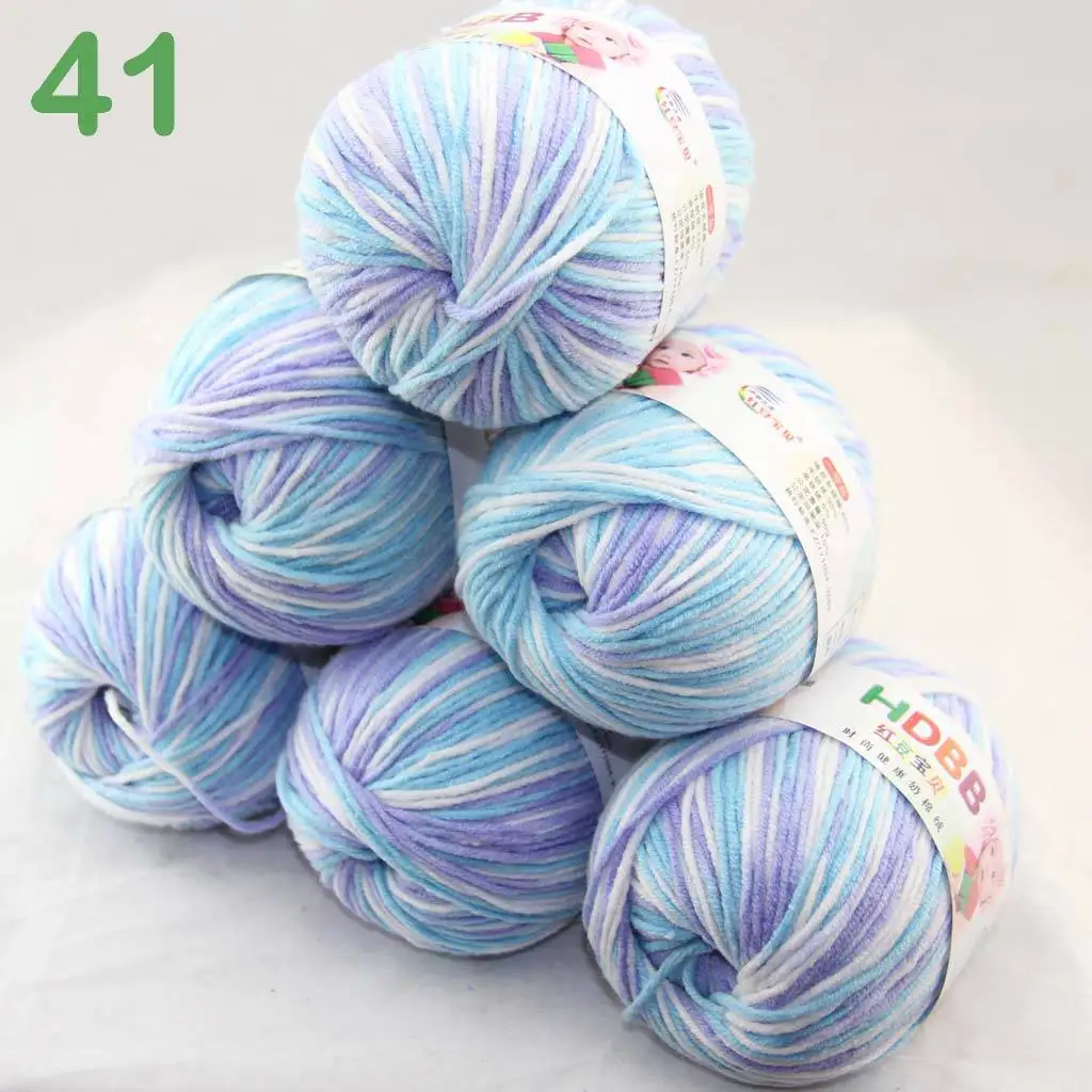 Распродажа 6ballsx50g мягкие хлопковые Детские Пряжа новые окрашенные вручную шерстяные носки декоративная ленточка пряжа для вязания оранжевый 2075-14-6