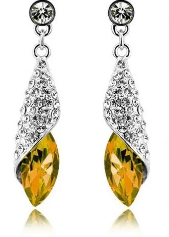 Pendientes Brincos Роскошные Длинные Diamante Серебряный Красный Кристалл серьги Красный горный хрусталь украшения