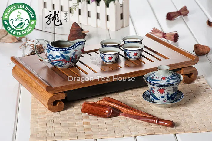 Scholar* Бамбуковый чайный столик Gongfu сервировочный поднос 38*22 см