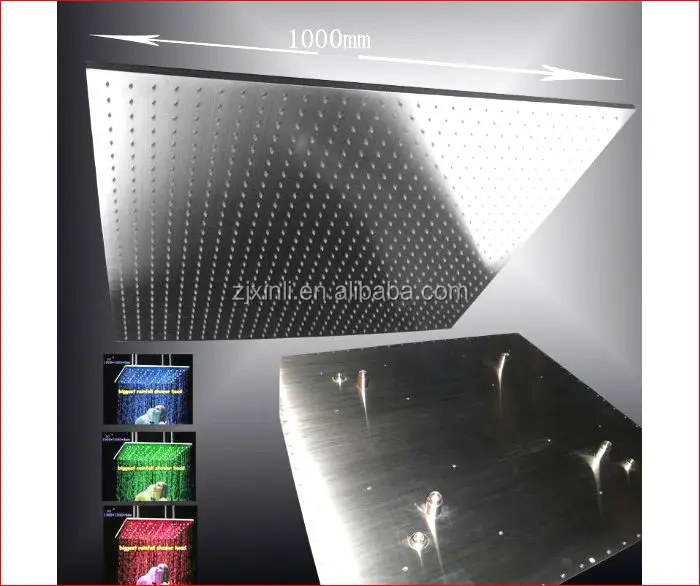 Розничная продажа-40 дюймов Нержавеющая сталь дождь LED Насадки для душа, Цвет изменена без Батарея, x15460