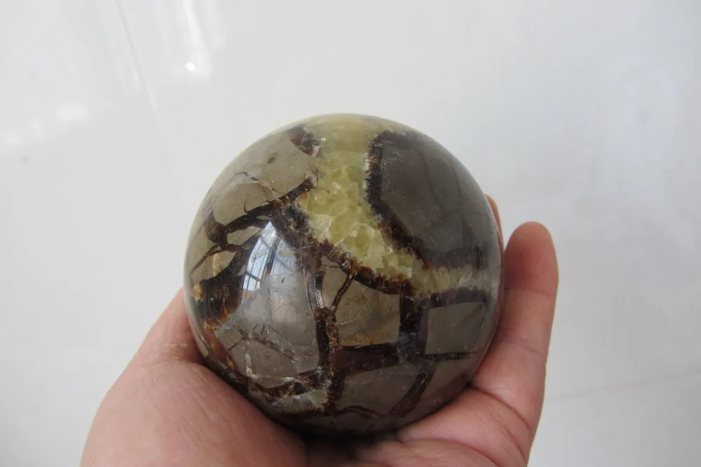 86 мм Природный septarian каменного дракона кварцевый кристалл сфера ископаемые Бал Мадагаскар