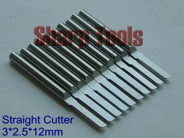 Sharp 3.x2.5x12MM One Flute Straight Cutter Router Bit Tools, CNC Carbide Engraving Cutters for Wood Carving Engraving Cutting