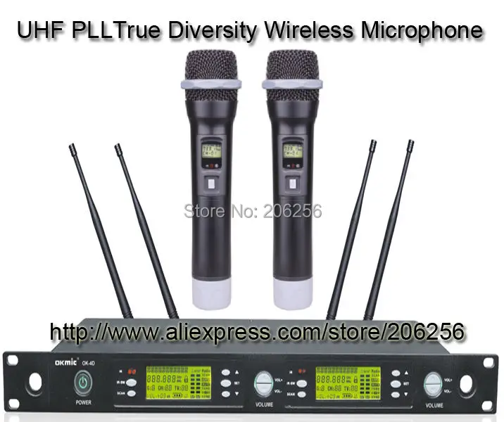 Высококачественный OK-4D/5500 H Профессиональный UHF/PLL Настоящее Разнообразие беспроводной микрофон системы 5500 H двойной ручной передатчик