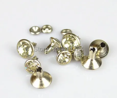 6 мм, заклепка из горного хрусталя для jean/одежды, из золотистого металла с clearrhinestones.200sets/лот