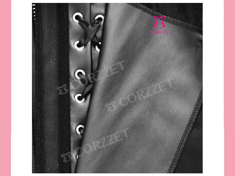 Латекс кружево до костей молния Тонкий Shaper Талии Cincher Черный кожаный корсет под грудь дешевые короткие бюстье и корсеты для женщин XXL