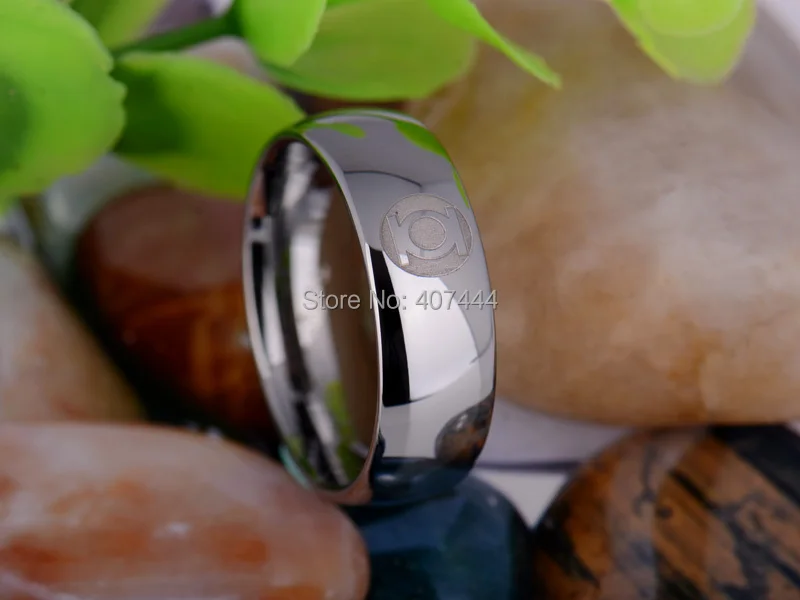 Бесплатная доставка YGK Jewelry Лидер продаж 8 мм серебро купол зеленый Фонари супер новый Для Мужчин's Вольфрам обручальное кольцо из карбида