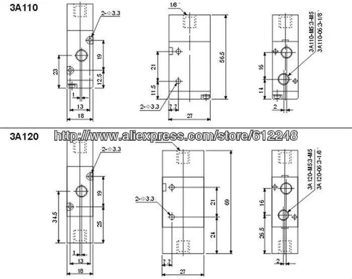 3A120-06 1/" порт Воздушный Клапан Управления