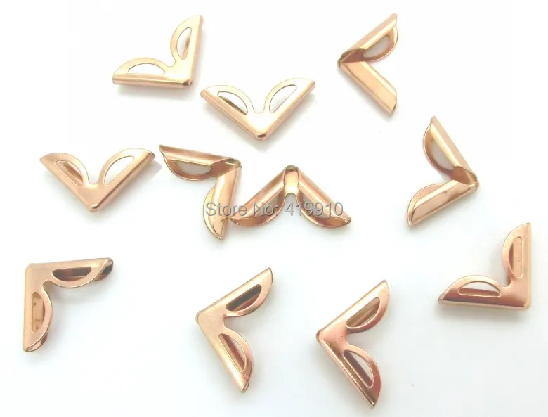 Shipping-100pcs, розовое золото, Металлические Угловые Альбомы, меню, папки, угловые протекторы(толщина 5 мм) 23x16 мм J1727