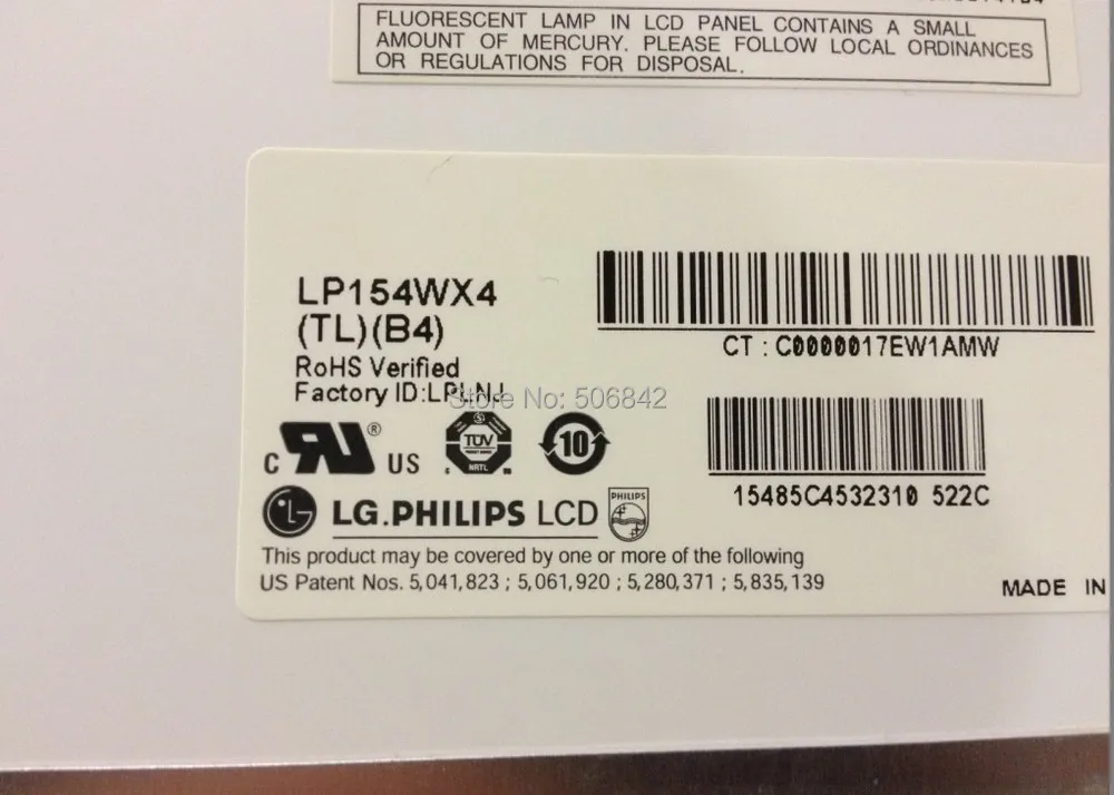 15," Ноутбук ЖК-дисплей экран LP154WX4(TL)(B4) LP154WX4 TLB4, 1280*800