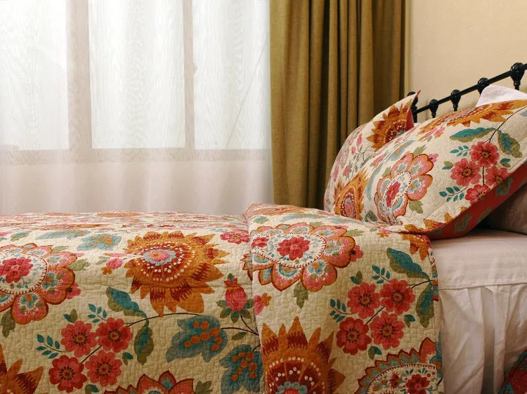 Кантри стиль хлопок 3 шт. одеяло Средиземноморский стиль постельное белье набор аппликация лоскутное покрывало набор