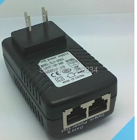 10 шт./лот тип США 48 В 0.5A 12 Вт PoE инжектор питания через Ethernet POE адаптер питания с светодиодный