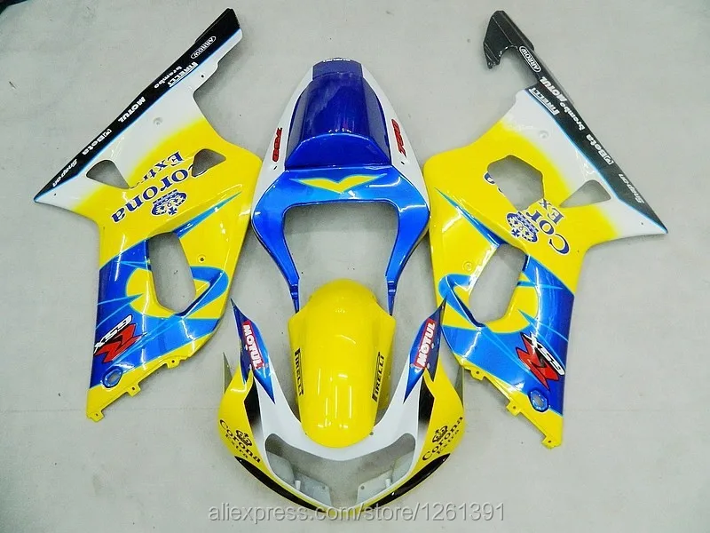 Инжекторный синий/желтый для SUZUKI 2001 2003 GSXR600 GSXR750 K1 01 02 03 GSXR 600 750 GSXR600 750 01 02 03 Обтекатели Наборы