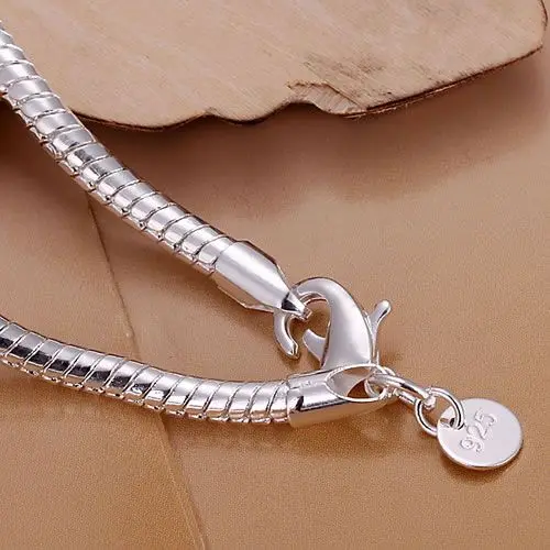 H159 горячие продажи тонкой с серебряным покрытием Jewelry оптовая цена завода 925 Подвески Бесплатная доставка Мода 4 мм змея браслет кости/ага
