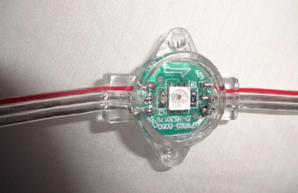 DC5V WS2812(6pin) полноцветная светодиодная точечная лампа;. 16,8 мм диаметр, IP66; один 5050 RGB светодиодный с WS2811 чипсет встроенный как один пиксель