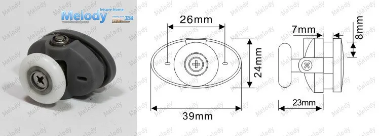 Me-008 Топ Одноколесный ролик для душевой двери комплектующие для ванной комнаты фитинги C-C 26 мм