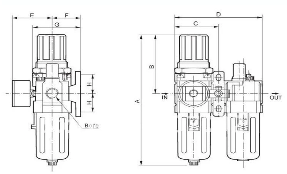 Пневматический AC4010-04 воздушный фильтр Регулятор лубрикатора комбинация f. R. L 1/2 ''bsp два соединения AW4000+ AL4000 SMC тип 3000L/мин