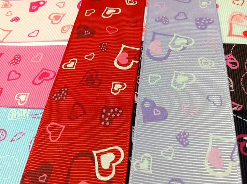 3.6 см милые и модные одно лицо печатных сердце Grosgrain ленты, милый парень Grosgrain ленты, xery140525c