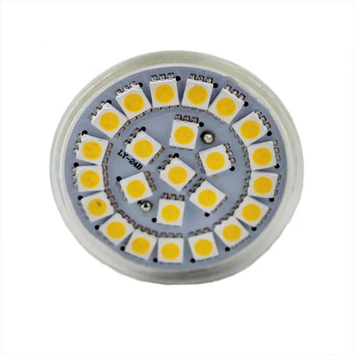 24 LED 5050 SMD GU10 220 В 5 Вт 480lm теплый белый высокой Мощность энергосбережения Spotlight Развлечения Архитектура дома освещение лампа