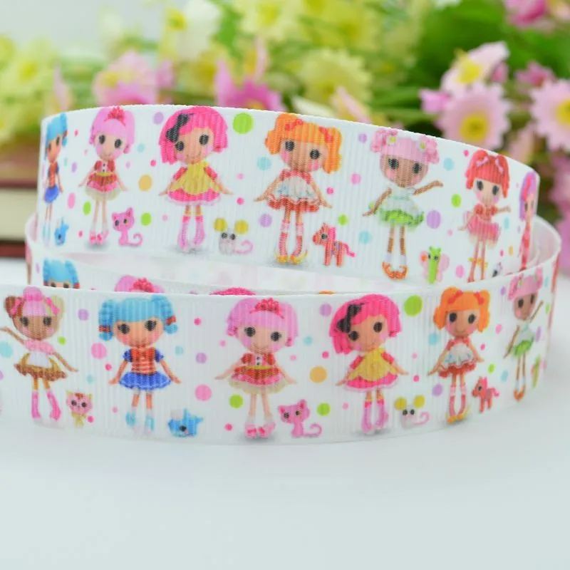50Y DUWES 7/" 22 мм Lalaloopsy напечатанная лента, лента для волос «сделай сам» материалы для одежды ручной работы оптом OEM
